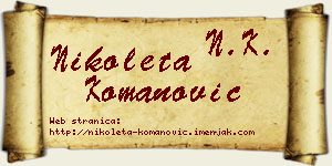Nikoleta Komanović vizit kartica